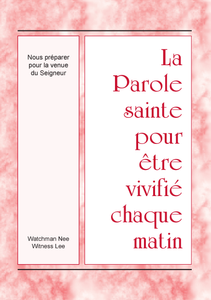 Nous préparer pour la venue du Seigneur – PSVCM