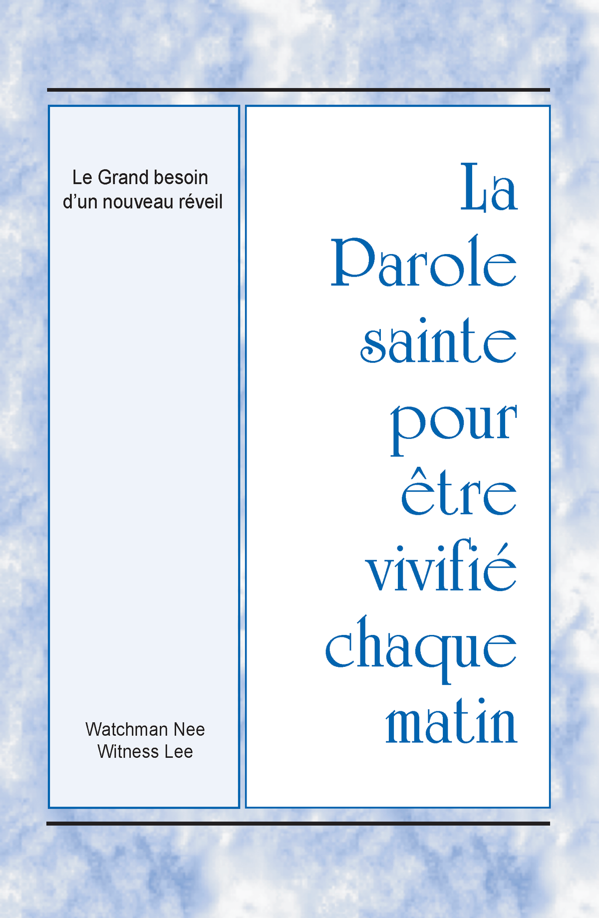 Le Grand besoin d'un nouveau réveil – PSVCM